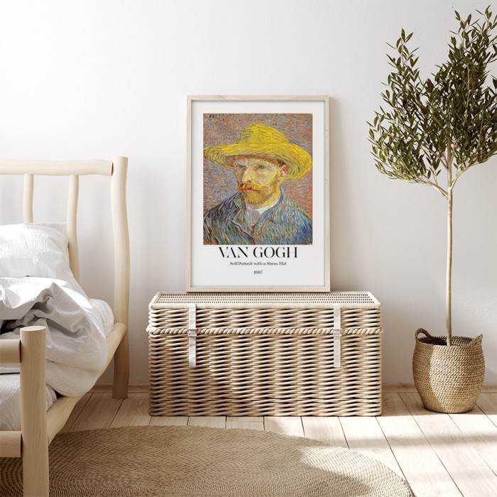 Αφίσα Poster Self Portrait with a Straw Hat για κρεβατοκάμαρα 