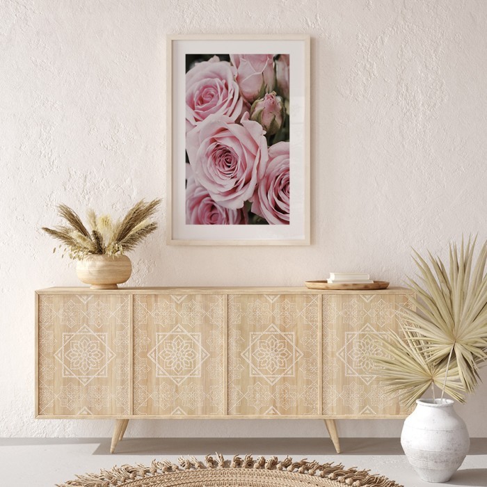 Αφίσα Poster Ροζ τριαντάφυλλα για σαλόνι 
