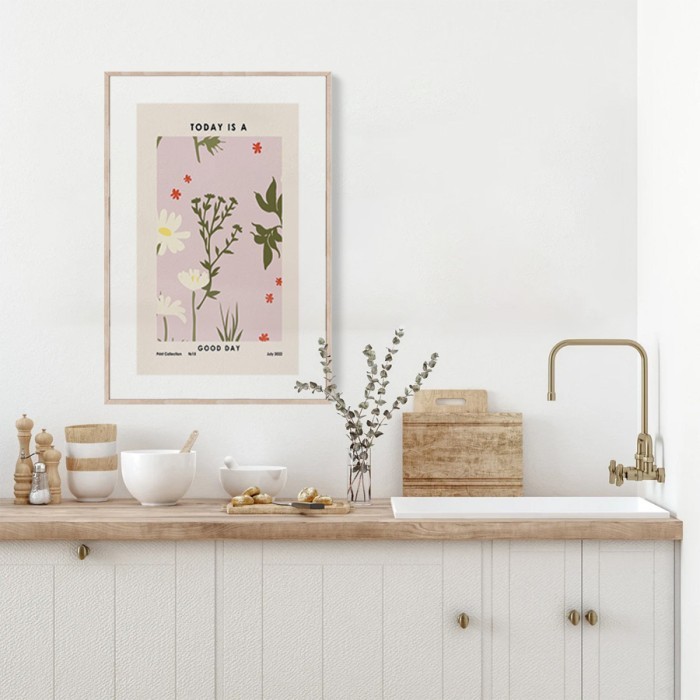 Αφίσα Poster Αφίσα με λουλούδια και φυτά για κουζίνα