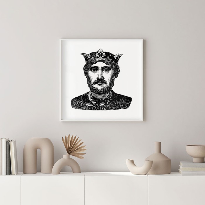 Αφίσα Poster Σκίτσο Βασιλιά με κορνίζα