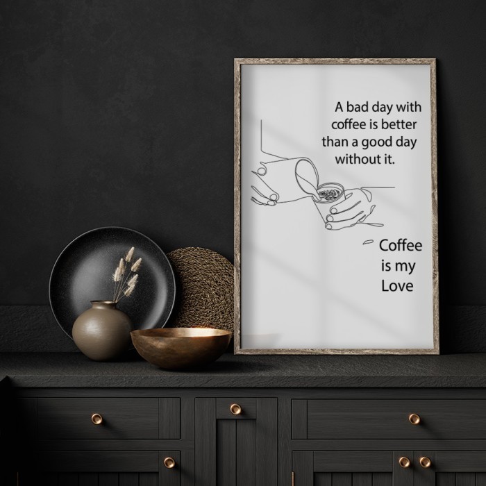 Αφίσα Poster Coffee is my love με κορνίζα