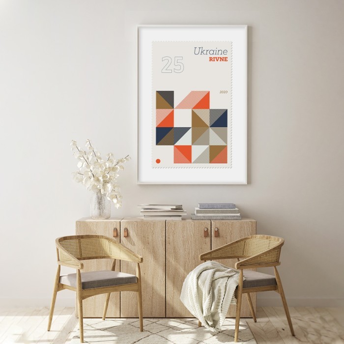Αφίσα Poster Πολύχρωμα τρίγωνα δωματίου