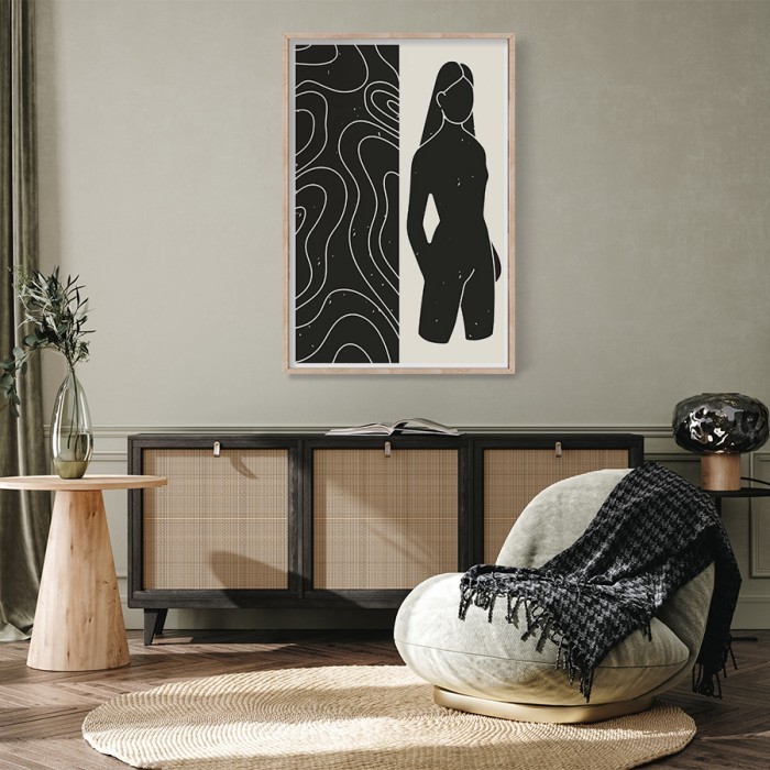 Αφίσα Poster Μαύρη φιγούρα γυναίκας για σαλόνι