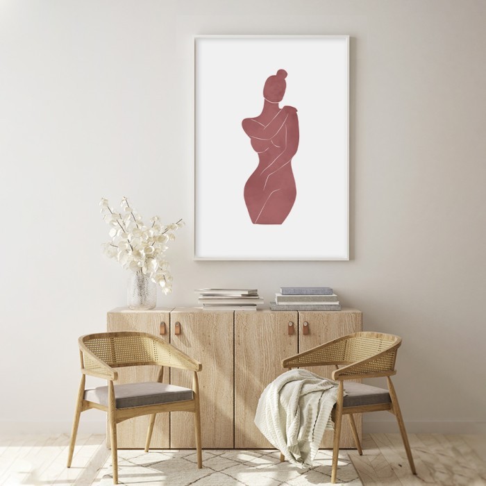 Αφίσα Poster Γυμνή γυναίκα σε πόζα δωματίου