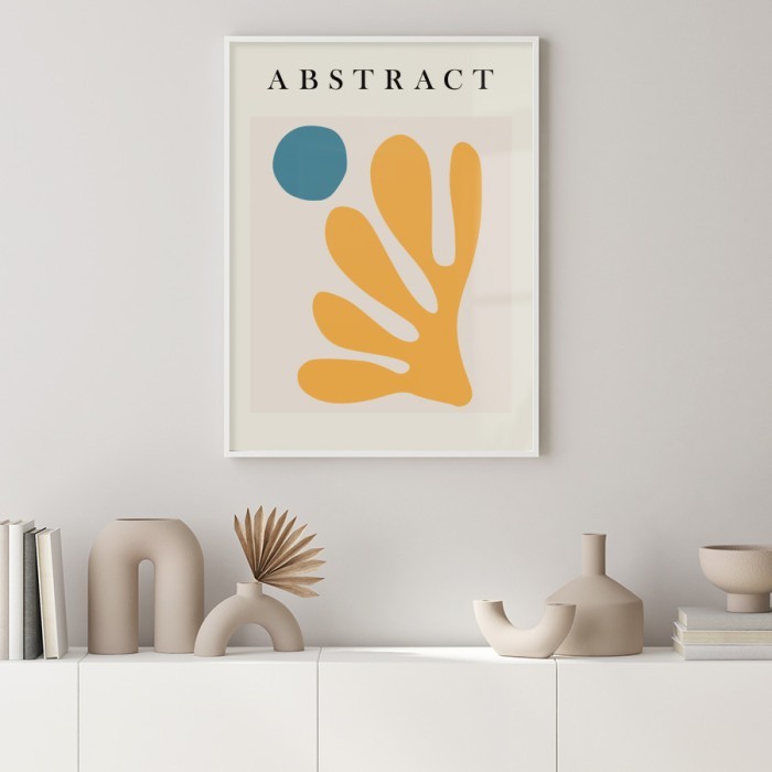 Αφίσα Poster Abstract orange plant με κορνίζα