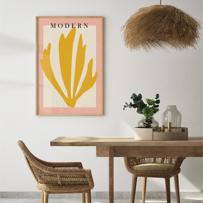 Αφίσα Poster Modern yellow plant για σαλόνι
