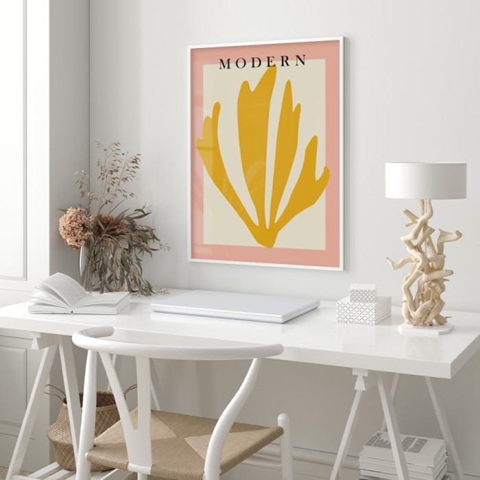 Αφίσα Poster Modern yellow plant με κορνίζα