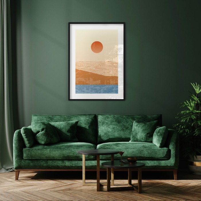 Αφίσα Poster Πορτοκαλί ήλιος για σαλόνι