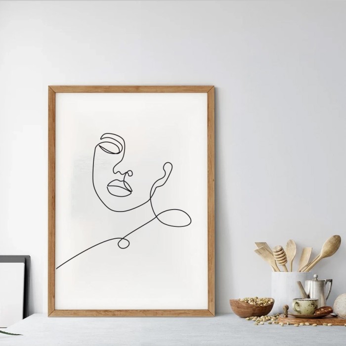 Αφίσα Poster Γραμμικό πρόσωπο με κορνίζα