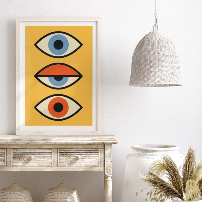 Αφίσα Poster Γεωμετρικά μάτια δωματίου