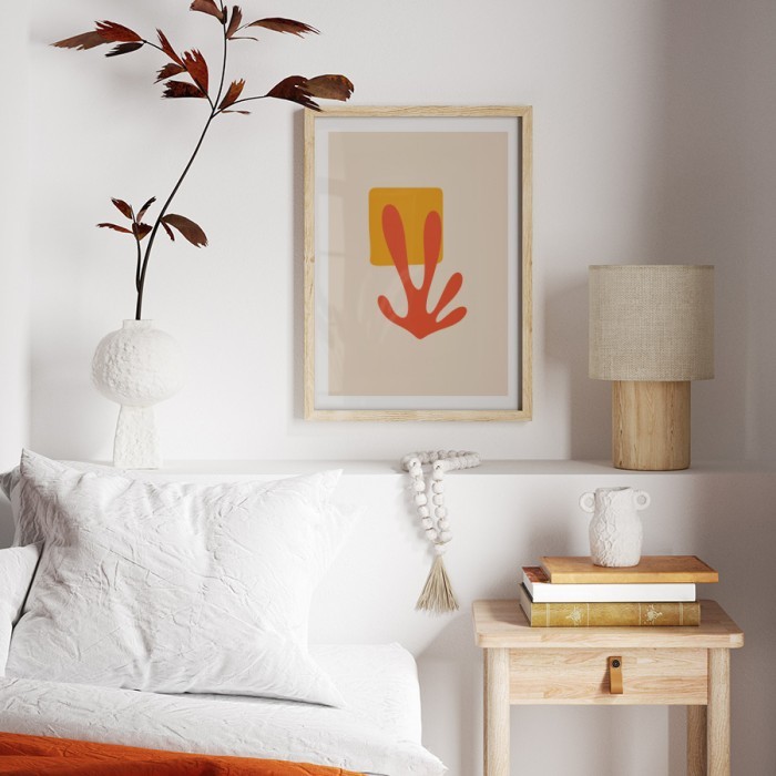 Αφίσα Poster Πορτοκαλί abstract φυτό με κορνίζα