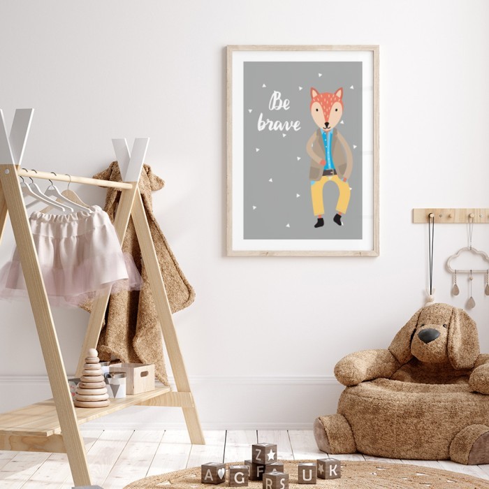 Αφίσα Poster Στυλάτη αλεπού για παιδικό δωμάτιο 