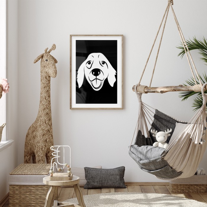 Αφίσα Poster Χαρούμενη μουσούδα σκύλου για παιδικό δωμάτιο 
