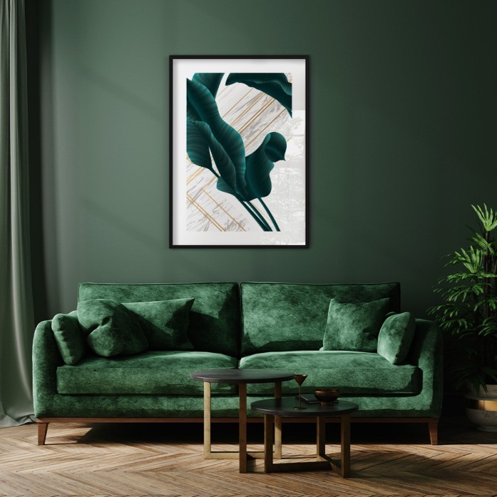 Αφίσα Poster Πράσινα κυματιστά φύλλα 2 για σαλόνι