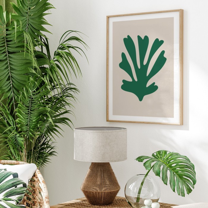 Αφίσα Poster Πράσινο abstract φυτό με κορνίζα