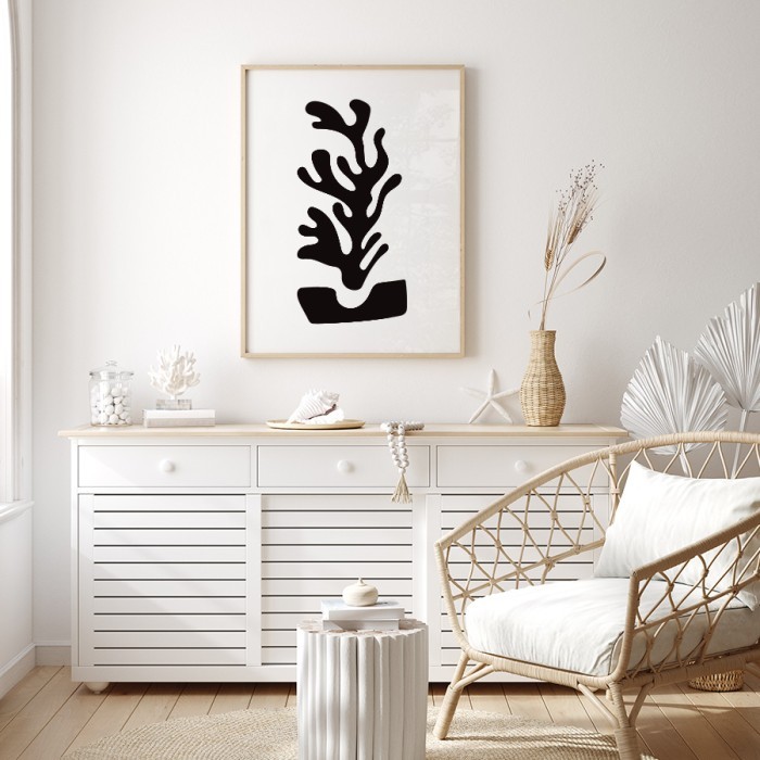 Αφίσα Poster Black abstract plant δωματίου