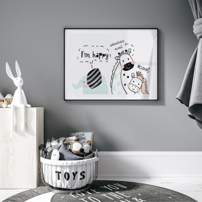 Αφίσα Poster Χαρούμενα ζωάκια για παιδικό δωμάτιο 