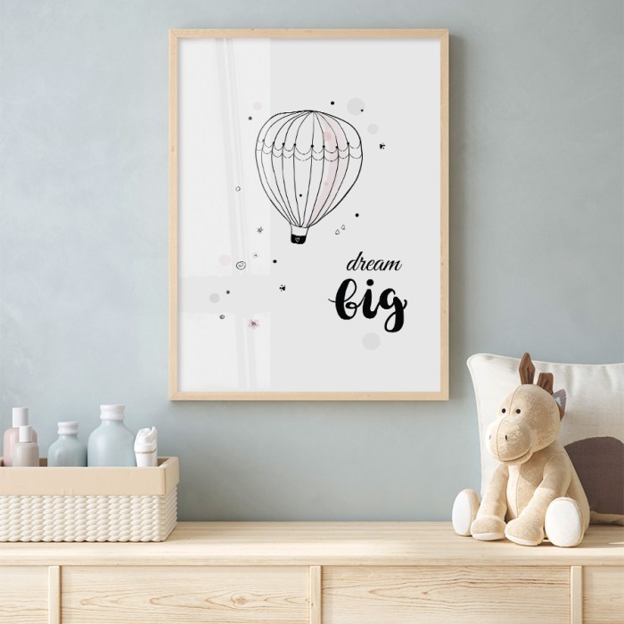 Αφίσα Poster Αερόστατο με κορνίζα