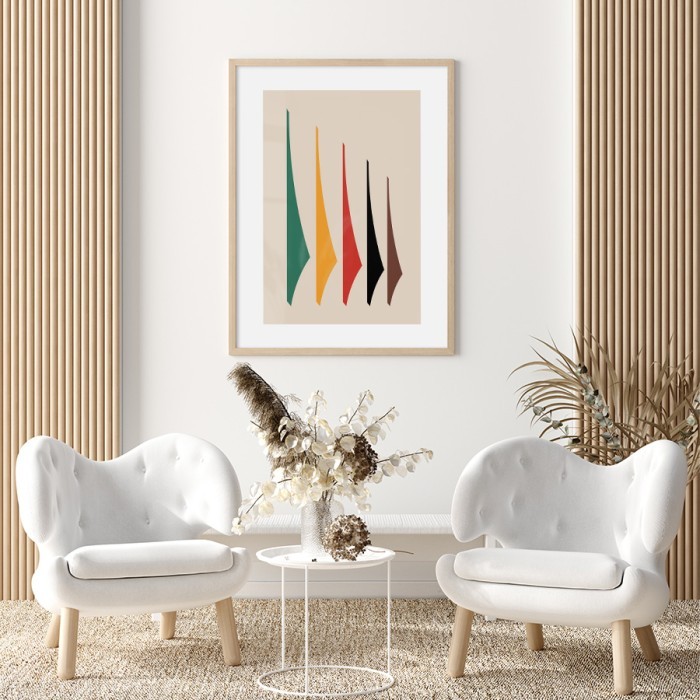 Αφίσα Poster Πολύχρωμα συμμετρικά σχήματα για σαλόνι