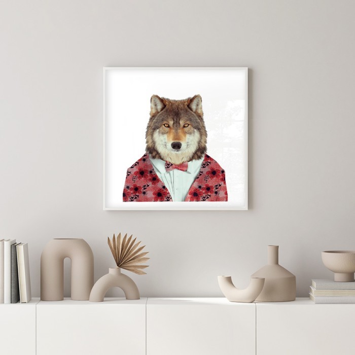Αφίσα δωματίου Λύκος με κόκκινο κουστούμι