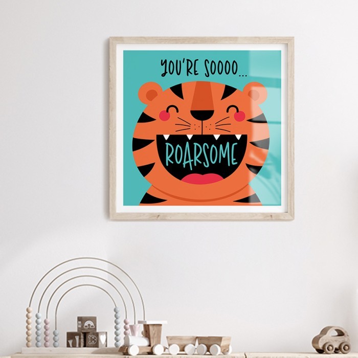 Αφίσα Poster Τίγρης καρτούν με κορνίζα