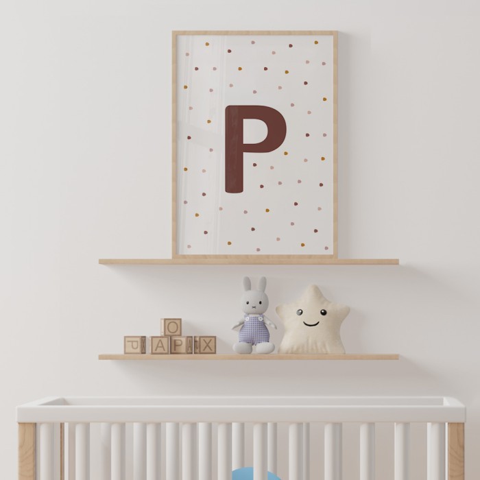 Αφίσα Poster R lettering για παιδικό δωμάτιο