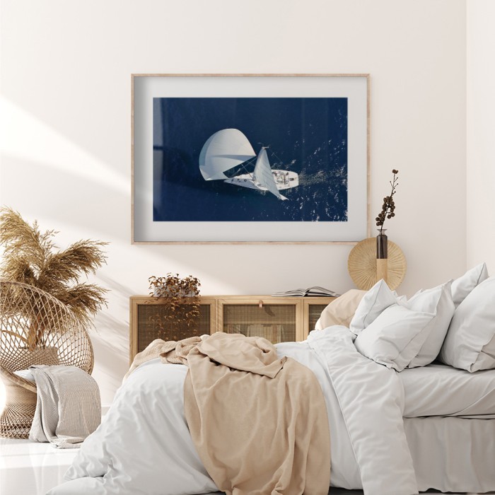Αφίσα Poster Λευκό ιστιοφόρο στην θάλασσα για την κρεβατοκάμαρα