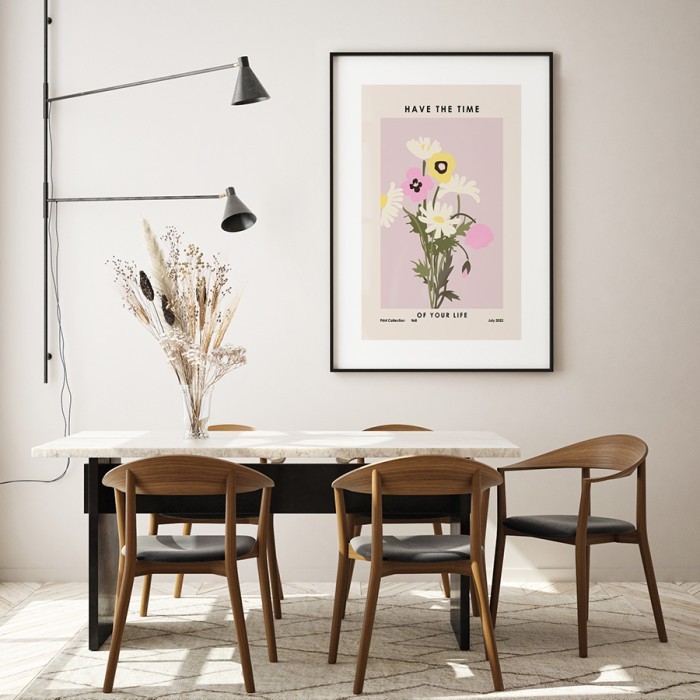 Αφίσα Poster Poster με λουλούδια με κορνίζα