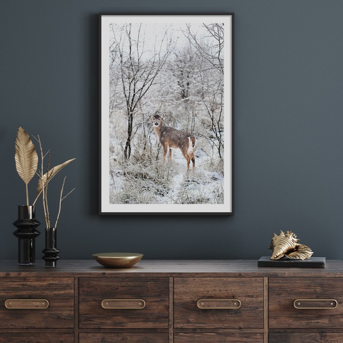 Αφίσα Poster Winter Deer με κορνίζα