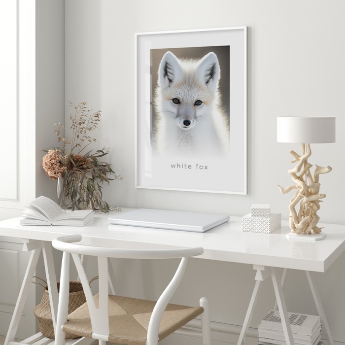 Αφίσα Poster White fox σε γραφείο