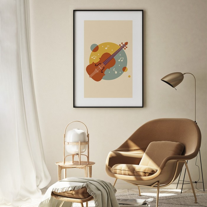 Αφίσα Poster Vintage Violin για σαλόνι