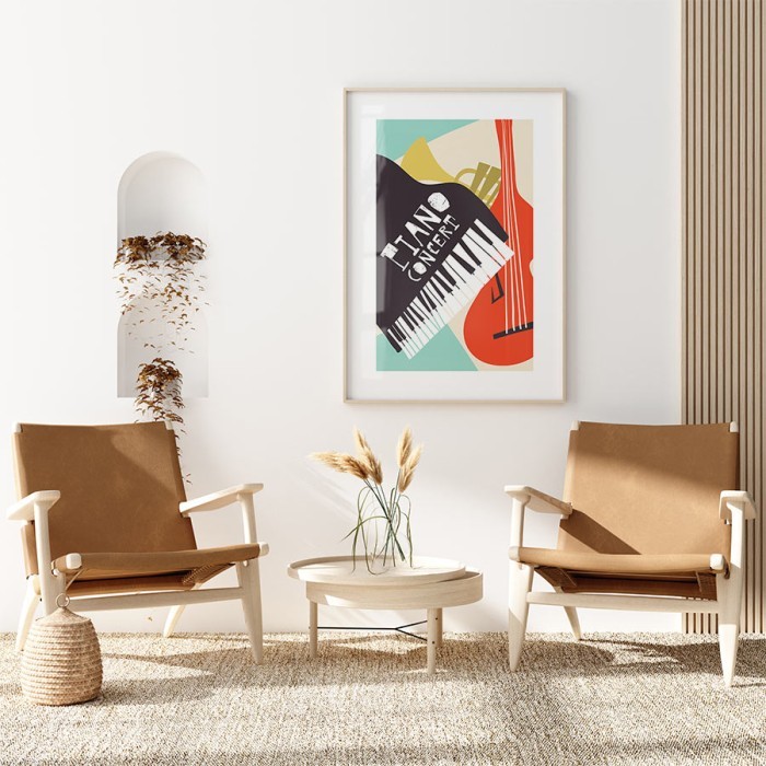 Αφίσα Poster Retro Jazz Piano & Cello για σαλόνι