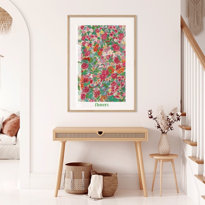 Αφίσα - Poster Colorful Floral Pattern για σαλόνι