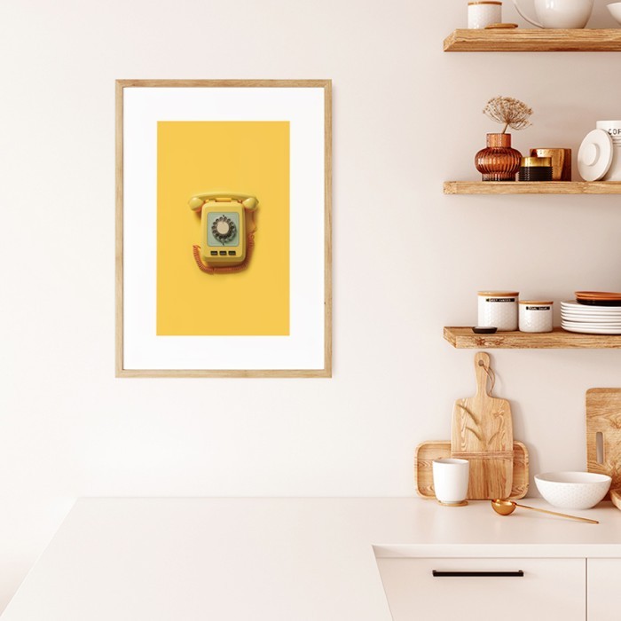 Αφίσα - Poster Yellow Phone με κορνίζα Αφίσα - Poster Yellow Phone με κορνίζα
