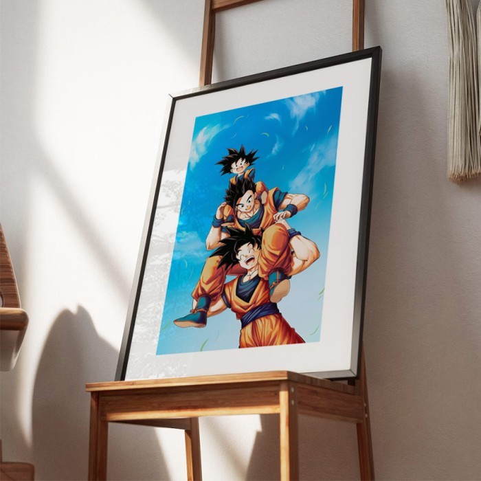 Αφίσες Poster Goten - Goku - Gohan με κορνίζα