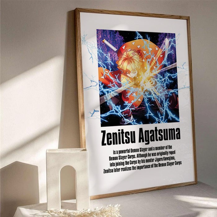 Αφίσες Poster Zenitsu Agatsuma με κορνίζα