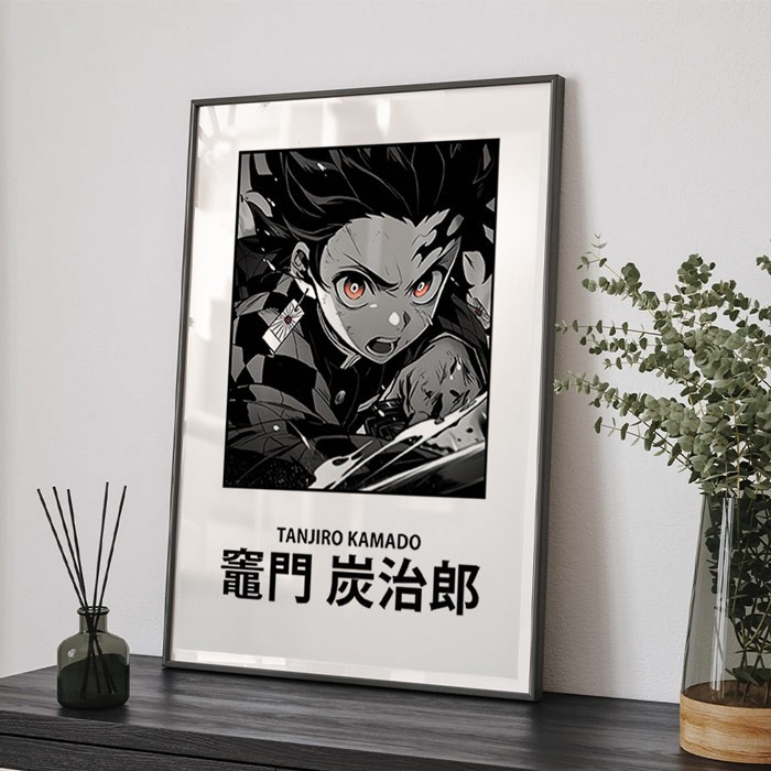 Αφίσες Poster Tanjiro Kamado Black and White με κορνίζα