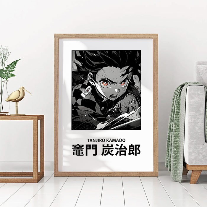 Αφίσες Poster Tanjiro Kamado Black and White για καθιστικό