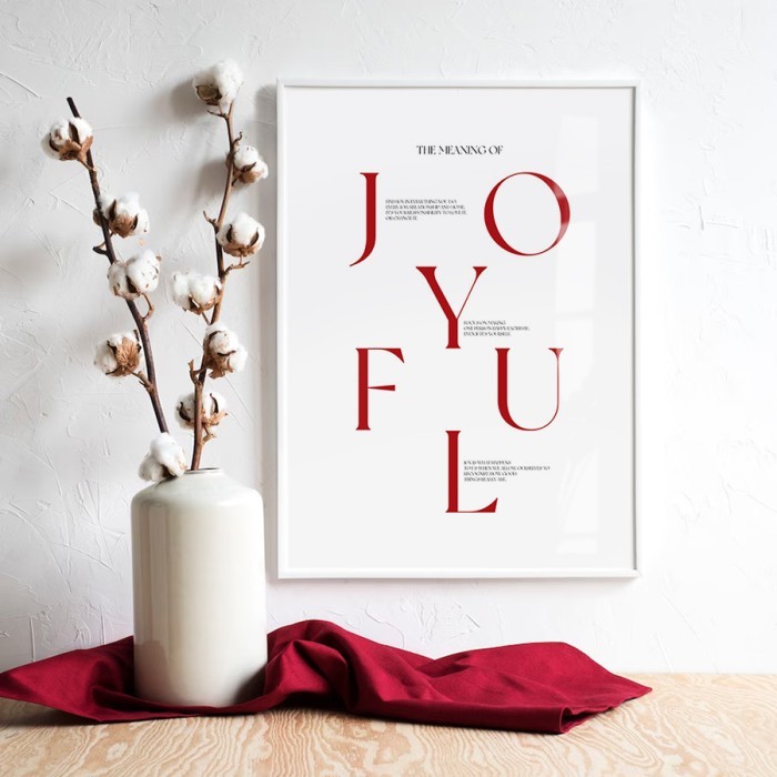 Αφίσα Poster Joyful Christmas με κορνίζα