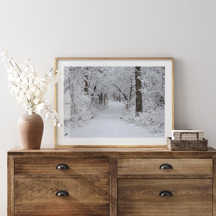 Αφίσα Poster Χιονισμένο Δάσος με κορνίζα