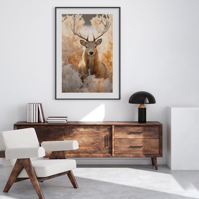 Αφίσα Poster Deer in a Sunny Landscape για σαλόνι