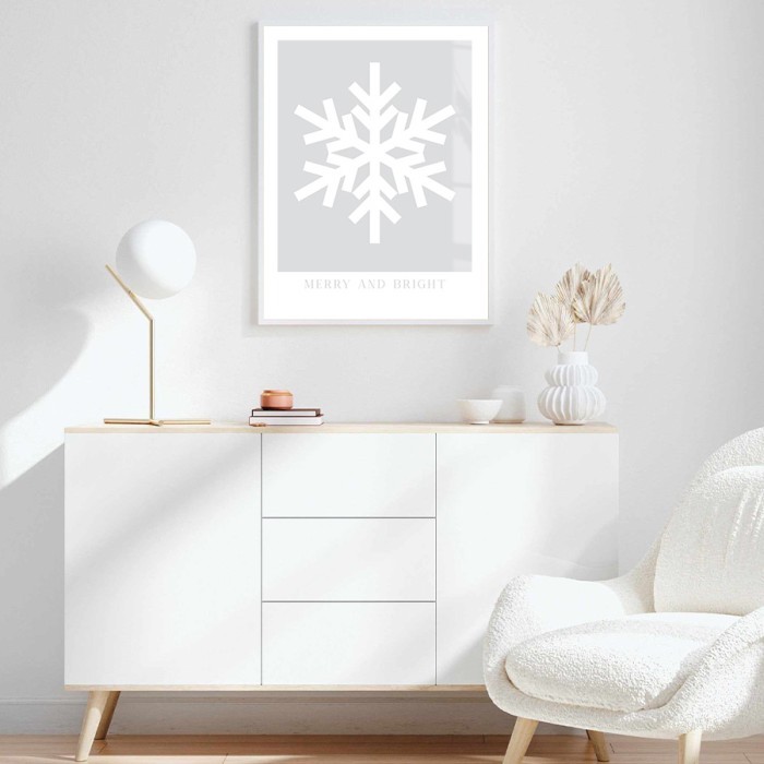Αφίσα Poster White Snowflake για σαλόνι