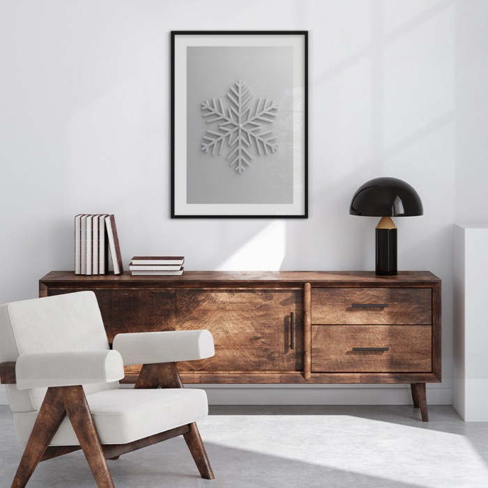 Αφίσα Poster 3D Xmas Snowflake για σαλόνι