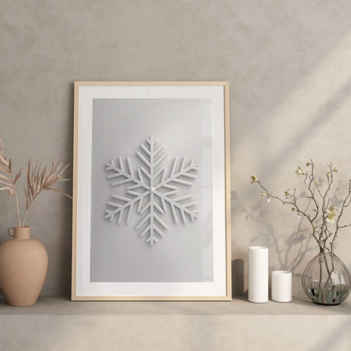 Αφίσα Poster 3D Xmas Snowflake με κορνίζα