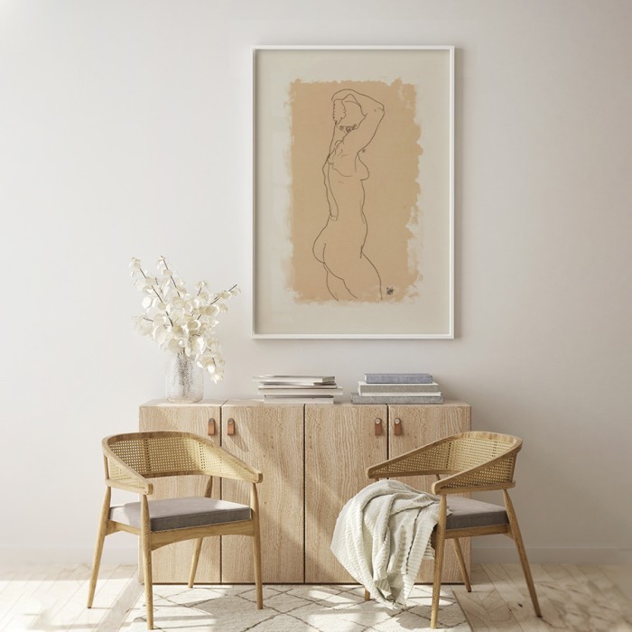 Αφίσα Poster Όρθια Γυμνή Γυναίκα από δεξιά για σαλόνι