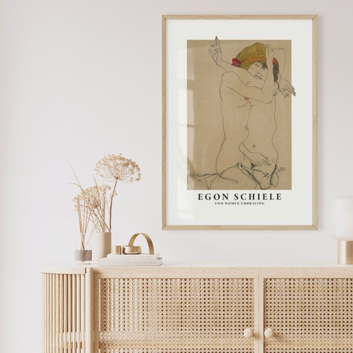 Αφίσα Poster Two Women Embracing με κορνίζα