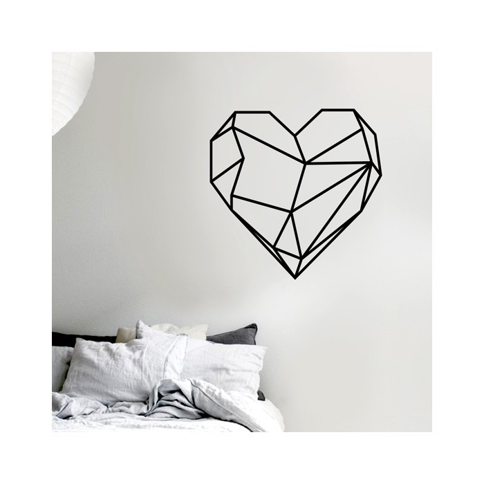 Αυτοκόλλητο τοίχου για κρεβατοκάμαρα Καρδιά σε γεωμετρικά σχήματα