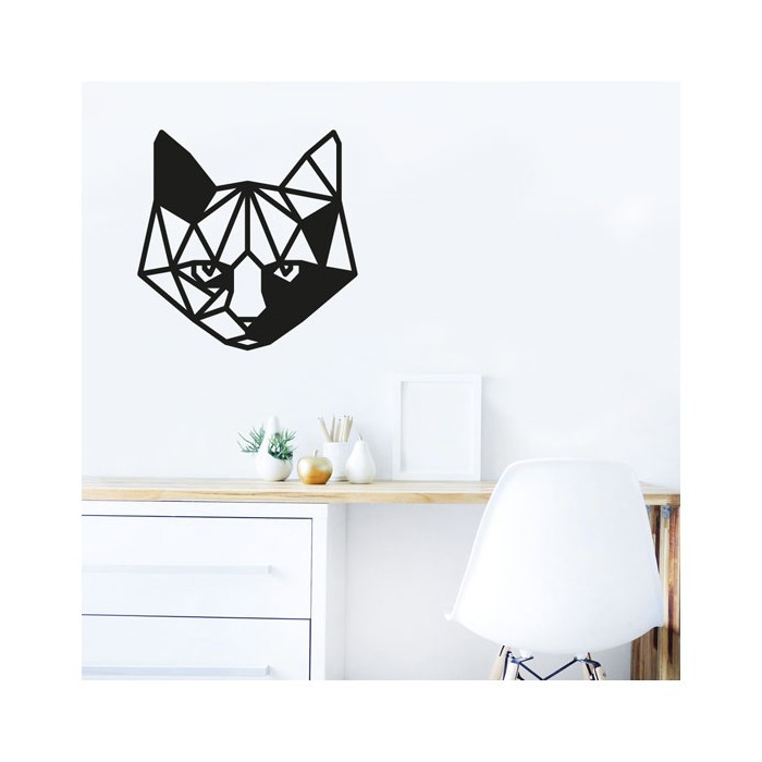Αυτοκόλλητο τοίχου Γεωμετρική γάτα για δωμάτιο 