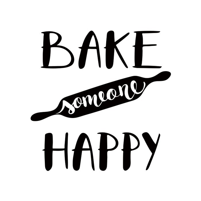 Αυτοκόλλητο τοίχου φράση Bake someone happy!