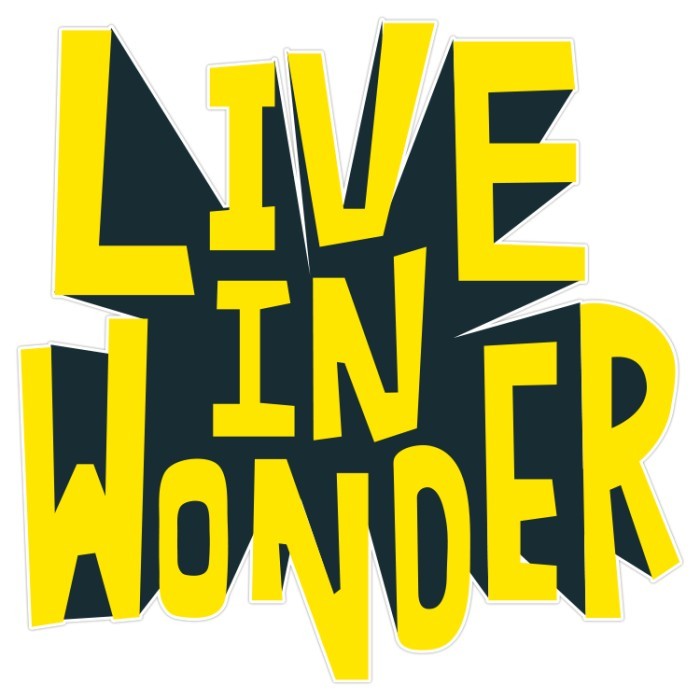Αυτοκόλλητο τοίχου φράση Live in wonder
